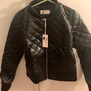 Black quilt patterned bomber jacket (never worn)